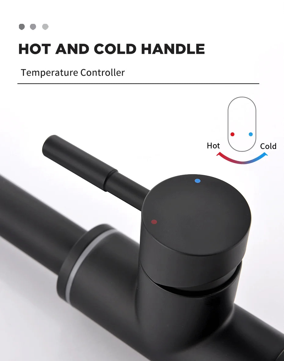 Brushed Nickel Kitchen Faucet Single Hole LED Style