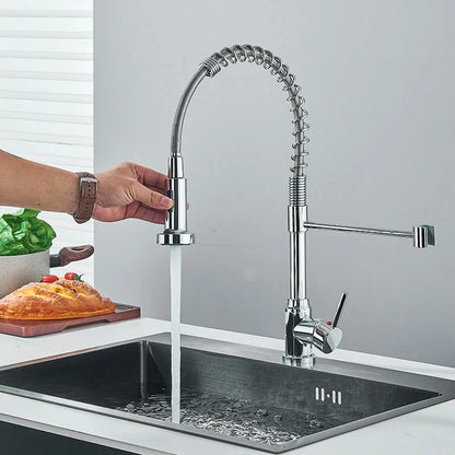 Chrome Spring Pull Down Kitchen Faucet