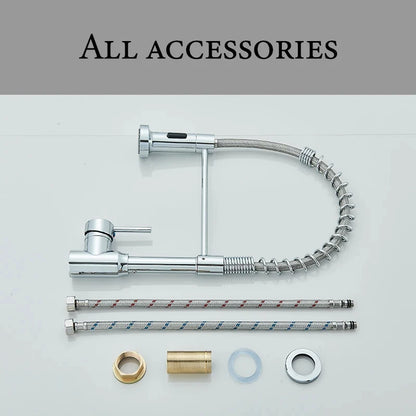 Chrome Spring Pull Down Kitchen Faucet