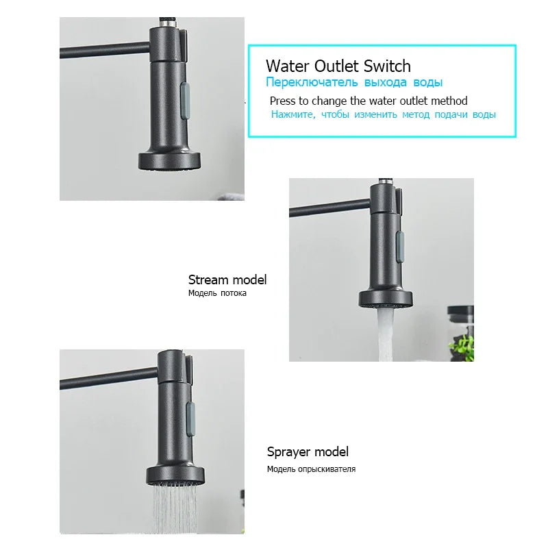 Chrome Spring Pull Down Kitchen Faucet