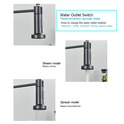 Chrome Spring Pull Down Kitchen Faucet