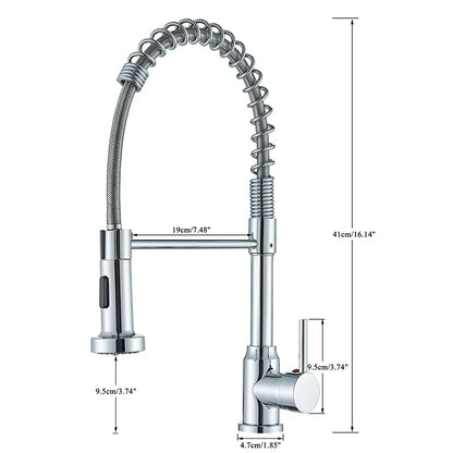 Chrome Spring Pull Down Kitchen Faucet