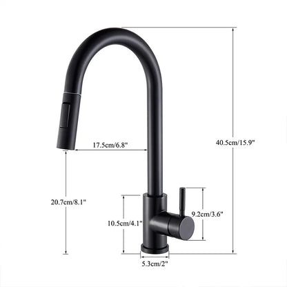 Black Kitchen Faucet Hot and Cold Water Taps Deck Mounted