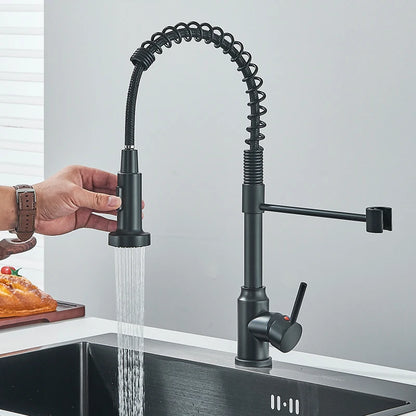 Chrome Spring Pull Down Kitchen Faucet