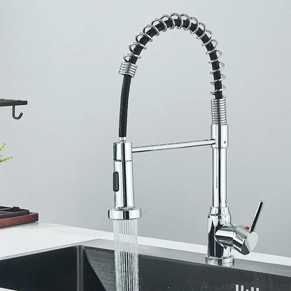 Chrome Spring Pull Down Kitchen Faucet